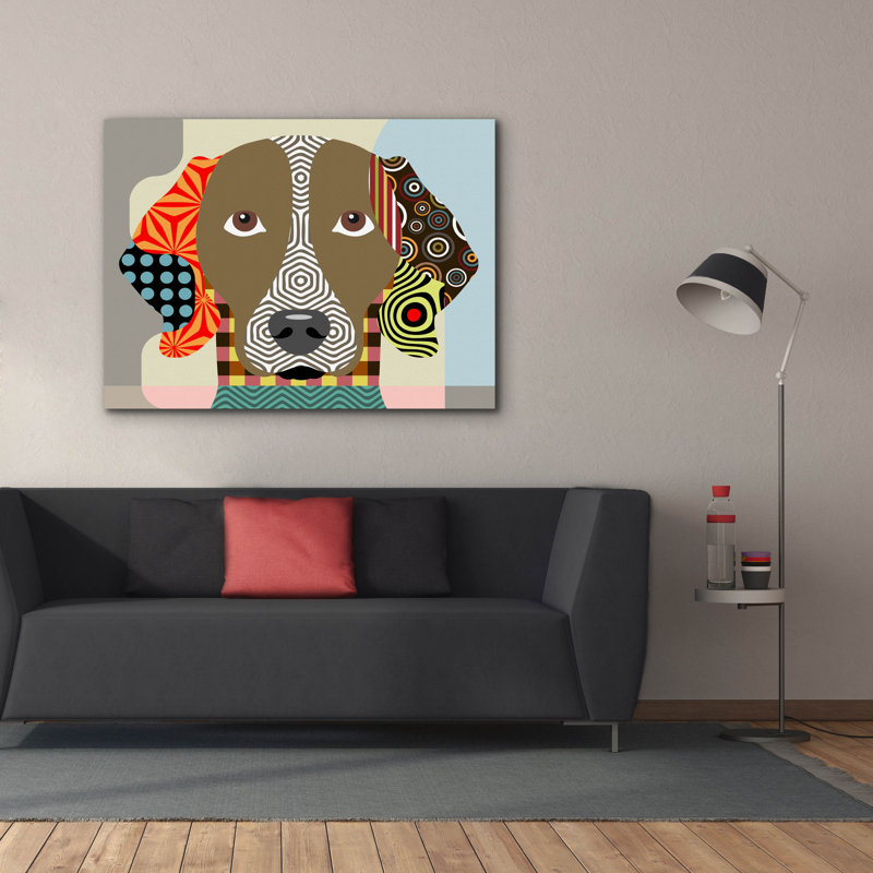"Weimaraner" par Lanre Adefioyue, H 40 po x l 54 po x P 1,5 po