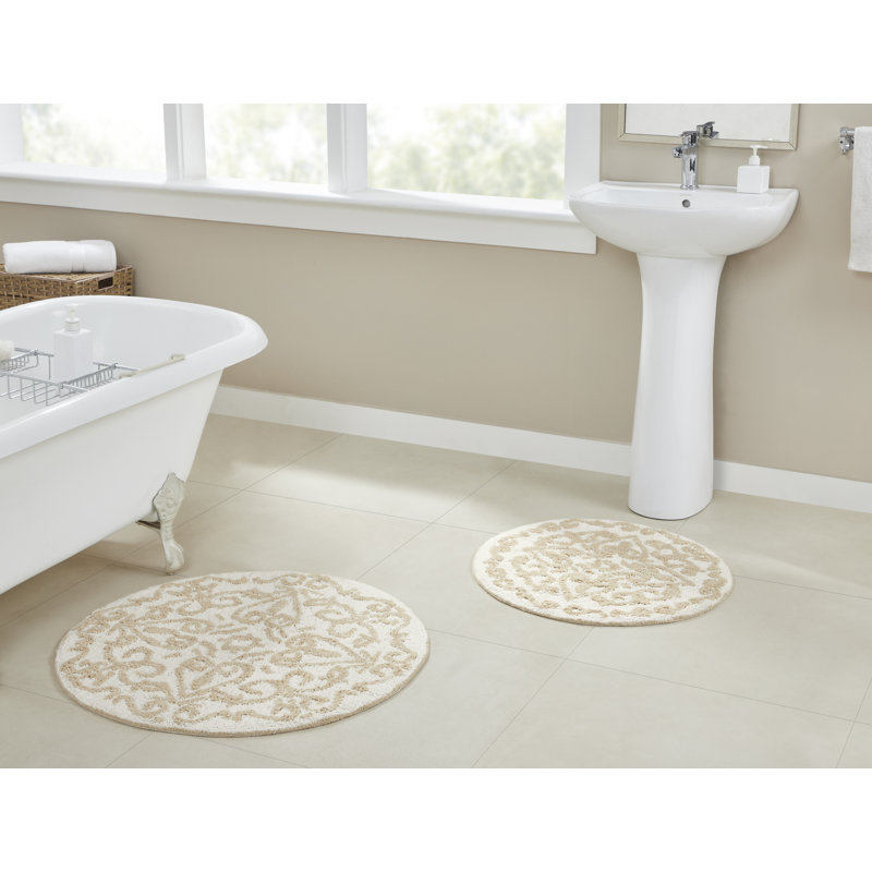Tapis pour salle de bain Elar, Lin, Floral 1