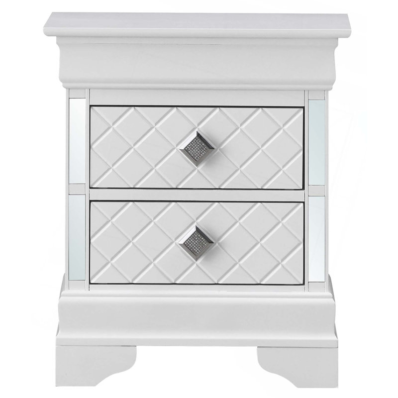 Table de chevet sophistiquée pour la chambre à coucher, Blanc