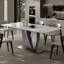 Ensemble de table de salle à manger rectangulaire moderne en faux marbre-105507789