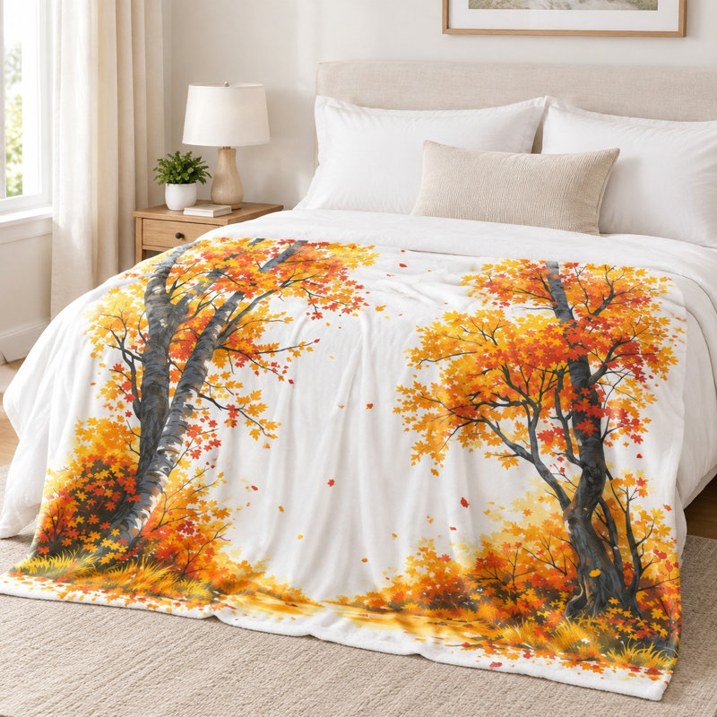 Jeté douillet en flanelle Cozy Tree, L 80 po x l 60 po