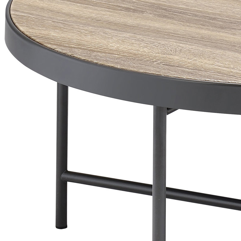 Table basse en chêne gris patiné et noir patiné