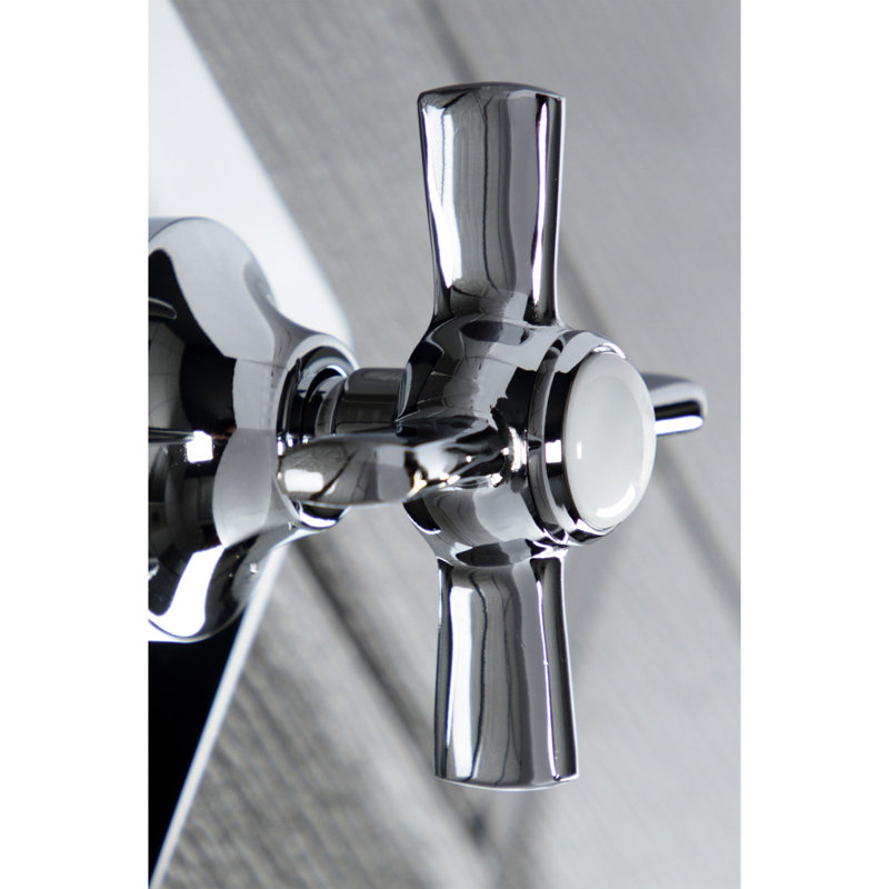 Kingston Brass Single-Handle Wall Mount Three-Way Diverter Valve with Trim Kit, Polished Chrome