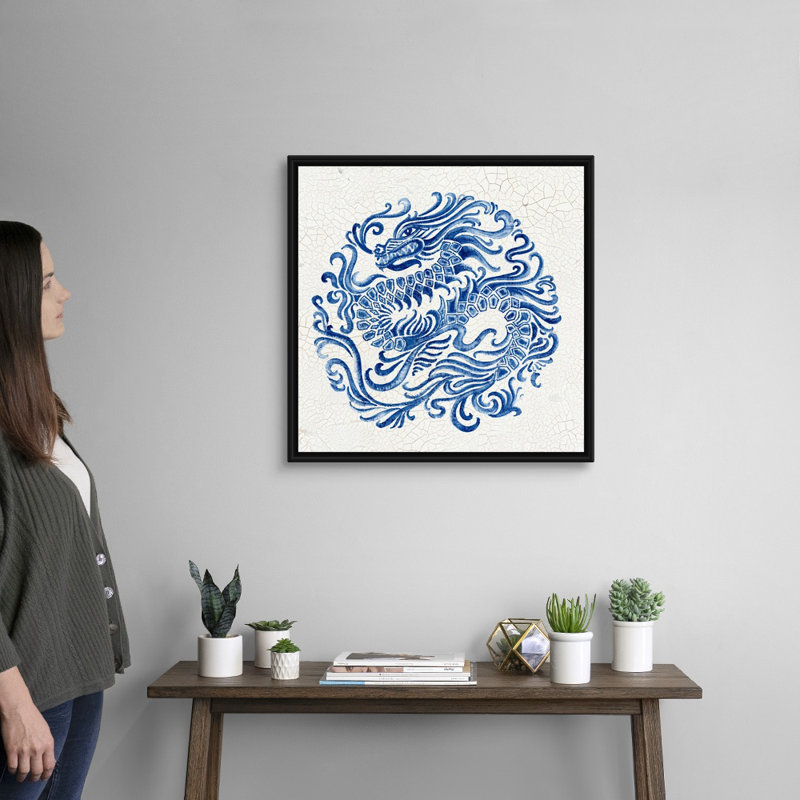 Porcelaine chinoise II par Eva Watts - reproduction d'art, H 26 po x l 26 po x P 1,75 po, Toile avec cadre noir