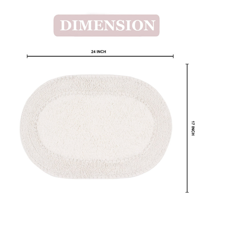 Yinka Bath Rug, 17" W x 24" L, Ivory