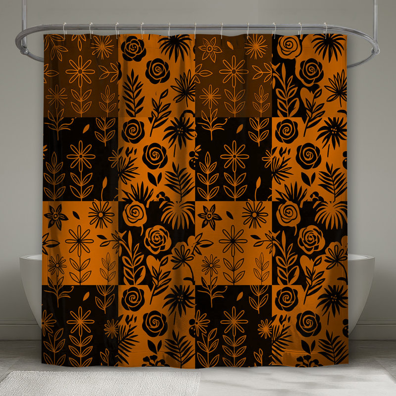 Rideaux de douche à motif floral, L 70 po x H 72 po