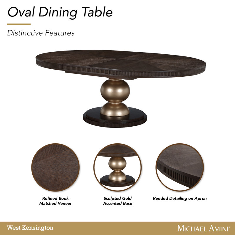 West Kensington Oval Dining Table, Espresso Wood