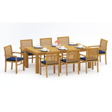 Mas Outdoor 9 - Piece Teak Dining Set