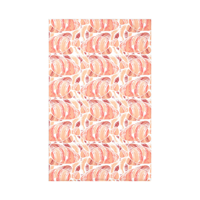 Beach Vacation Throw Blanket, 60" L x 50" W x 0.5" D, Coral