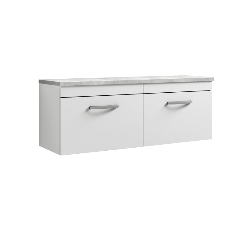 Athena 47.44cm Double Bathroom Vanity Base Only, Gloss White