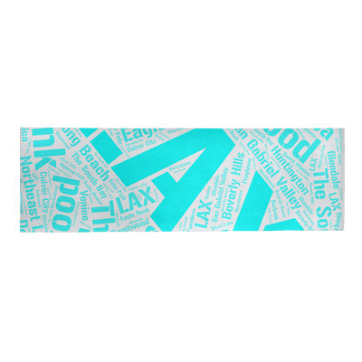 Tapis de zone cyan à tissage plat poils longs