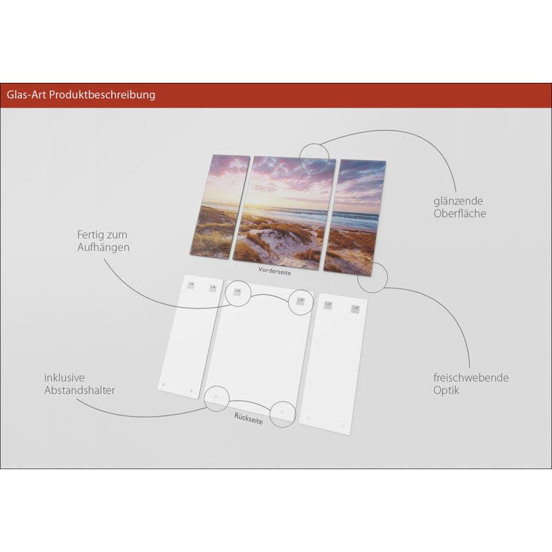 Oceanview - 3 Piece Unframed Graphic Print