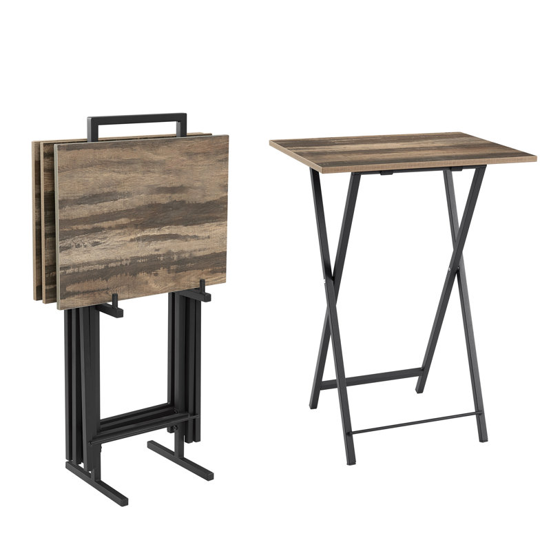 TV Trays for Eating Set of 4 with Stand,Folding TV/Snack Tray Table Set,Folding TV Dinner Tables for Small Space