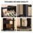 360° Rotating Full Length Floor Mirror With Coat Rack, Multifunctional Storage, Solid Rubberwood, Black, 69"x14"-1901980950