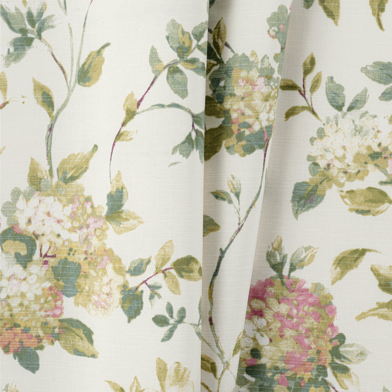 Erie Floral Semi-Sheer Cotton Blend Rod Pocket Curtain Panel, Green, 41" W x 84" L