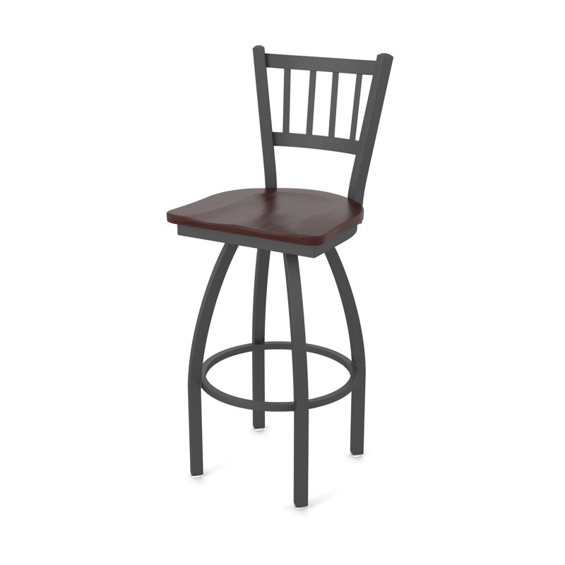 Comptoir, bar et tabouret très grand Contessa, Érable cerisier foncé, Étain, Très grand (siège d'une hauteur de 36 po)