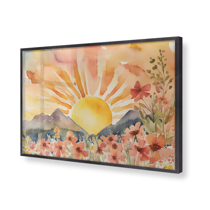 «Blossoms and Sunrise Glow Print», Zinc patiné, H 25,25 po x l 37,25 po