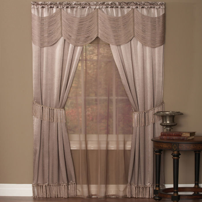 Mortimer Semi Sheer Curtain Pair, 56" W x 63" L, Mauve
