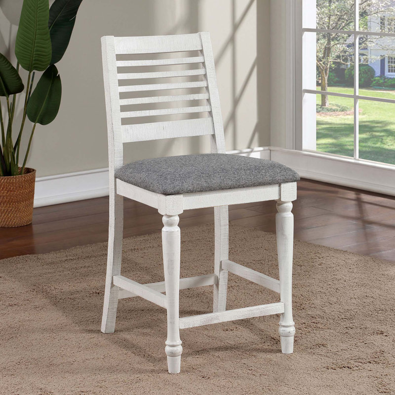 Rustic Counter Height 2Pc Dining Chairs Set