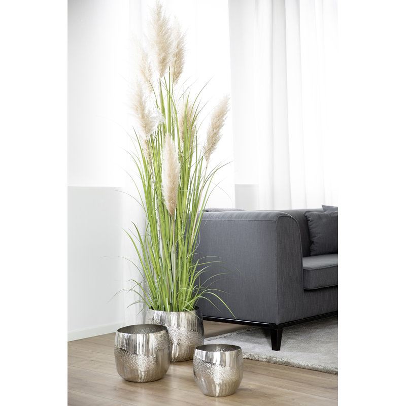 Morena Metal Cachepot, 29.5cm H x 38.5cm W x 38.5cm D.