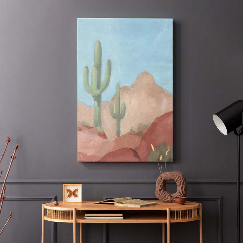 Sunny Saguaro II - Cavas enveloppés de galerie, H 18 po x l 12 po
