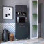 Armoire garde-manger H 67 po, quatre portes, un tiroir, trois tablettes internes, 2 tablettes de rangement externes, option de rangement pour micro-ondes, quatre pieds, noir