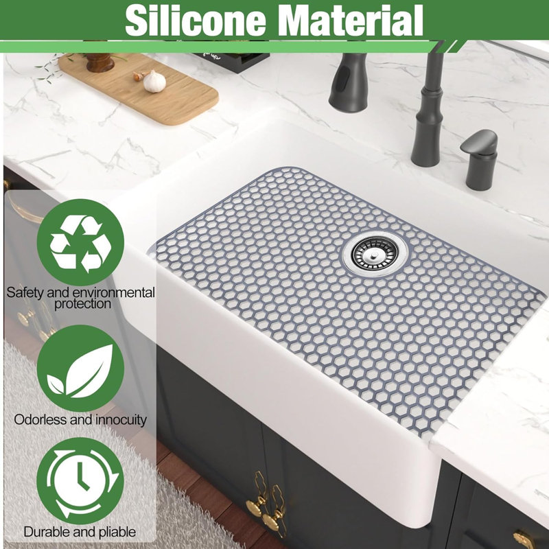Sink Protectors Mat - 25.79"x13.98" Kitchen Sink Pad for Bottom of Basin