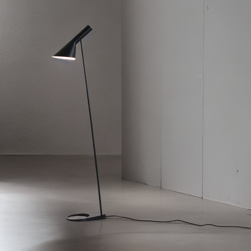 Lampe sur pied à bras pivotant 51 po Ted, Noir