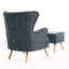 Parkison Upholstered Fabric Armchair With Footstool
