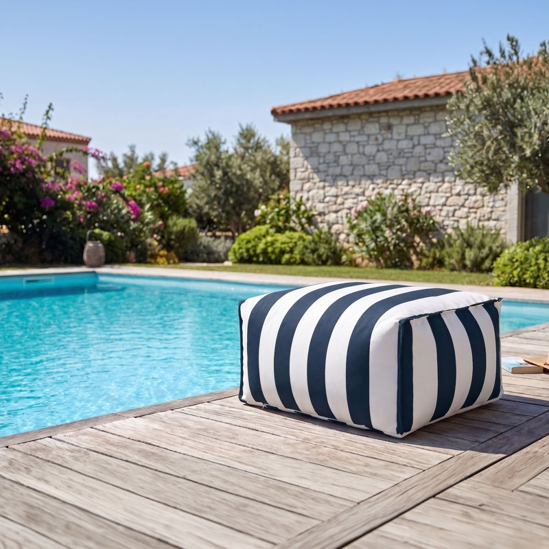 Santorin Outdoor Ottoman, Navy