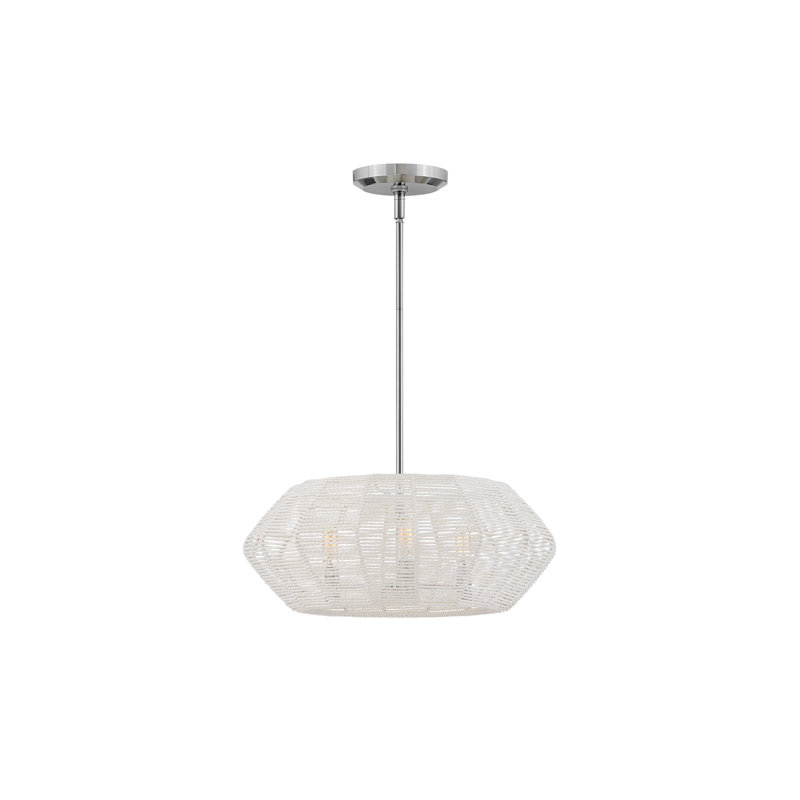 Ariza 3-Light Chandelier, Chrome, Natural/White