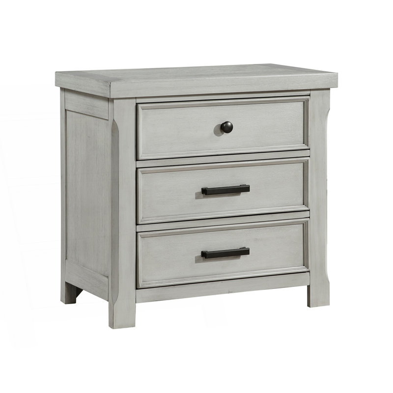 Table de chevet de style campagnard 1 pièce avec 3 tiroirs