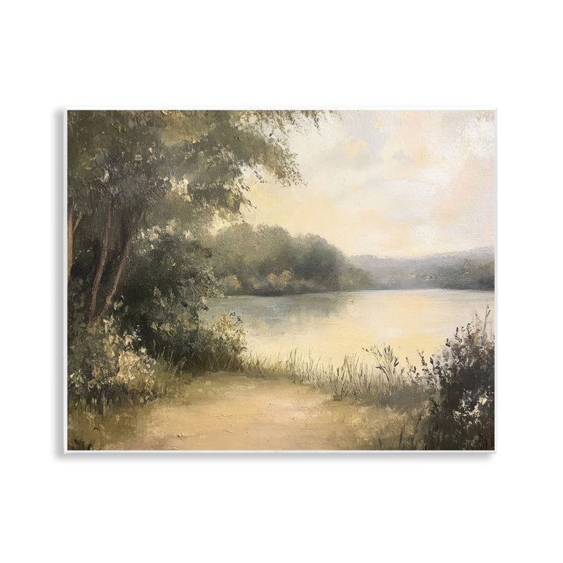 Plaque murale Shore of Peaceful Lake, design par Petal Prints Design