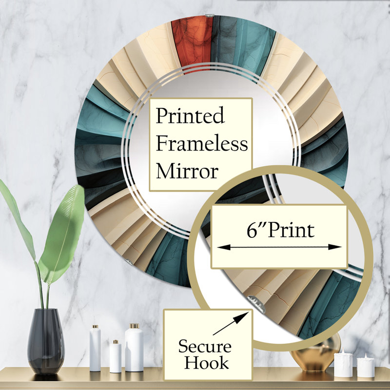 Colhaven - Miroir mural moderne rond, 32 po x 32 po
