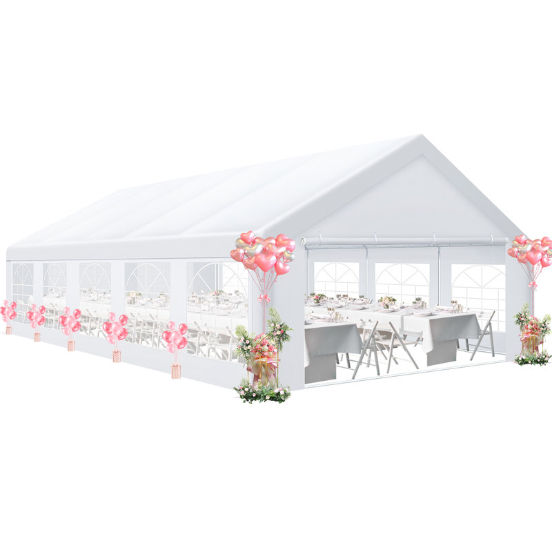 Tente de fête et de mariage résistante à l'eau 16 pi x 32 pi 