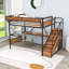 Lit mezzanine avec bureau intégré, escalier de rangement, garde-robe, éclairage DEL et prise de courant-1987693258-1987693260