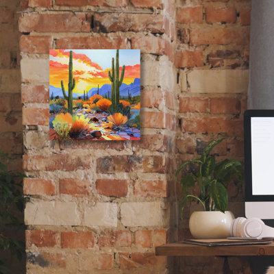  «Desert Splendor» par John Jaster, art mural sur toile, 12 po x 12 po