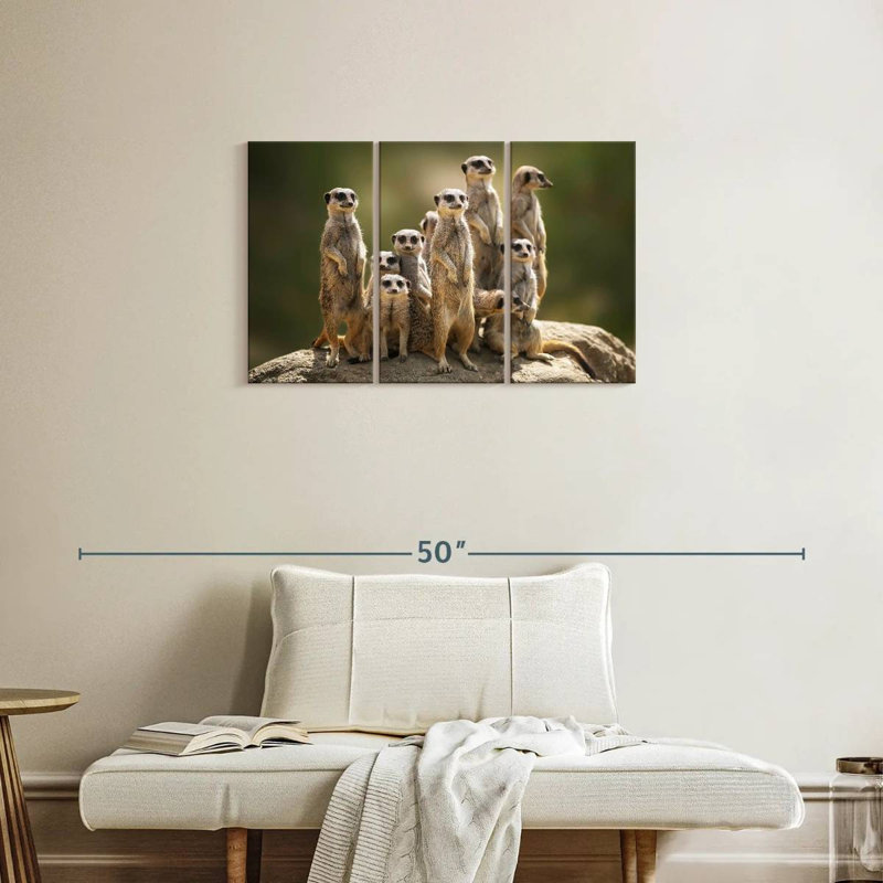 Famille de suricates Brampt, H 20 po x l 33 po