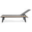 Chaise longue d'extérieur en aluminium avec table d'appoint imperméable à l'eau et à éclats, siège réglable, matériau en maille, cadre en bois à grain de profondeur de 77 pouces pour l'extérieur, gris noir,