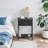 Industrial Black Nightstand with Charging Station, Rustic Bedside Table-375396293-377009667