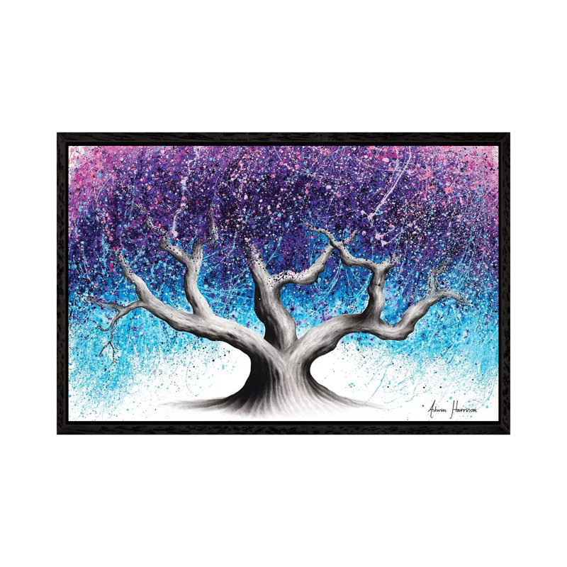 Midnight Dream Tree by Ashvin Harrison - Print on Canvas, 101.6 cm H x 66.04 cm W, Black Framed