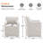 Upholstered Dining Chairs With Casters, Fully Assembled Barrel Back Armchair, Solid Wood Accent Vanity Chair For Dining Room Living Room-450845155