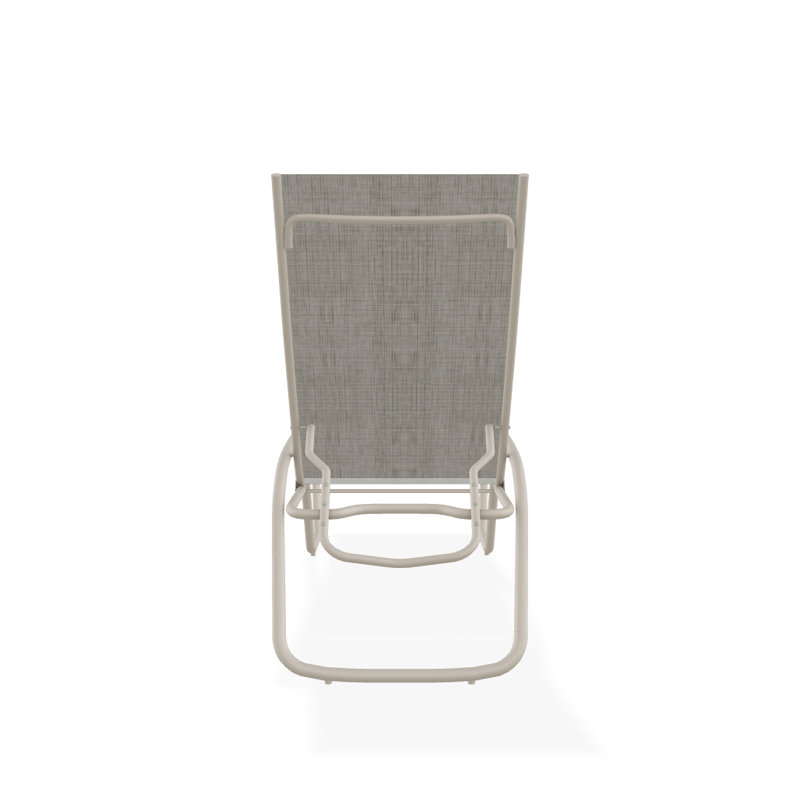 Outdoor Rust-Resistant Metal Chaise Lounge, Textured Desert, Smoke