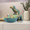 Grande sculpture hippopotame avec résine, pot de bonbon hippopotame, bol à bonbon pour bureau, bol à clé pour table d'entrée (bleu foncé)