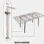 Table de salle à manger extensible de 47 po à 63 po, semblable au marbre blanc, industrielle moderne pour la cuisine et les taches, avec pieds en métal effilés noirs - marbre extensible rayonnant