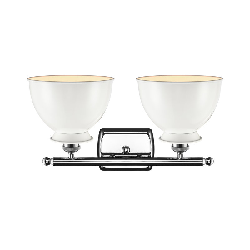 Arev 2 - Light Dimmable Vanity Light, Glossy White, 6 Watt Vinage LED Bulb, Polished Chrome