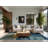 Soft Plush Forbell Drive In Theater Vintage Vintage Look Area Rug in Gray – Navy Binding-1883915721