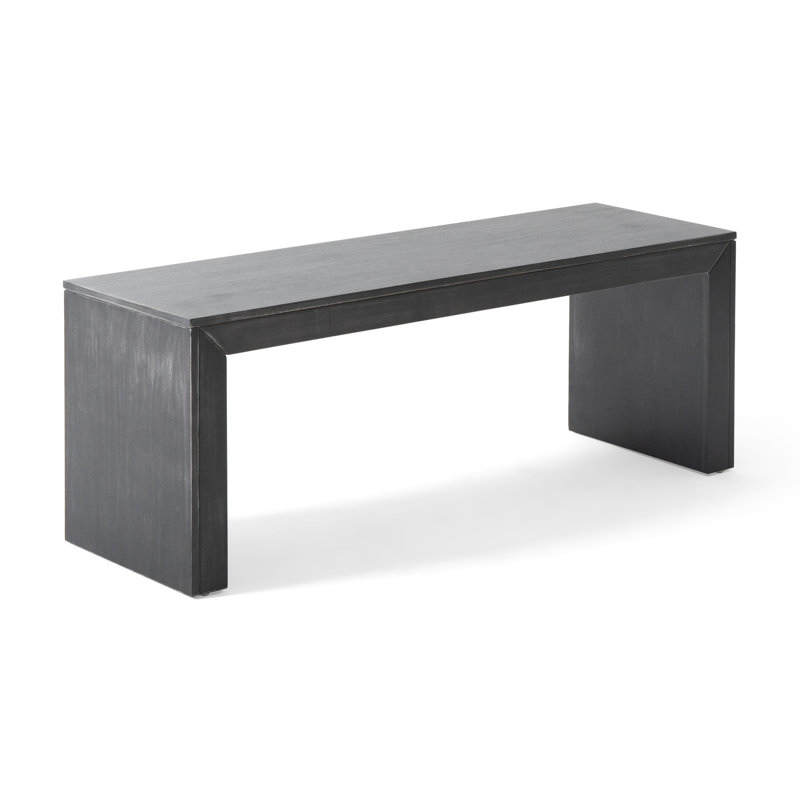 Acacia Wood Dining Bench, Black, Black