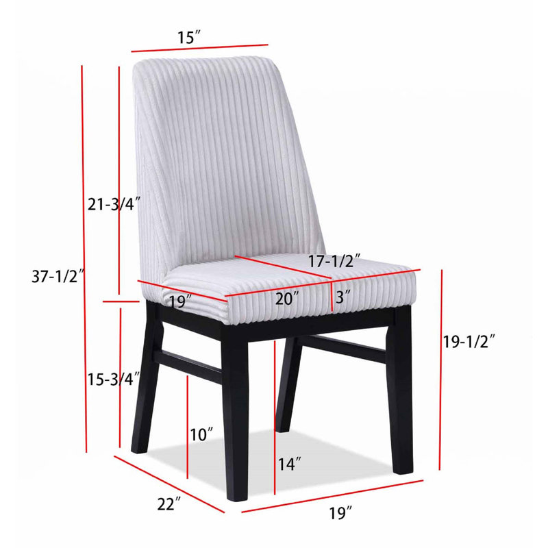 Chaise rembourrée 2pc, Blanc