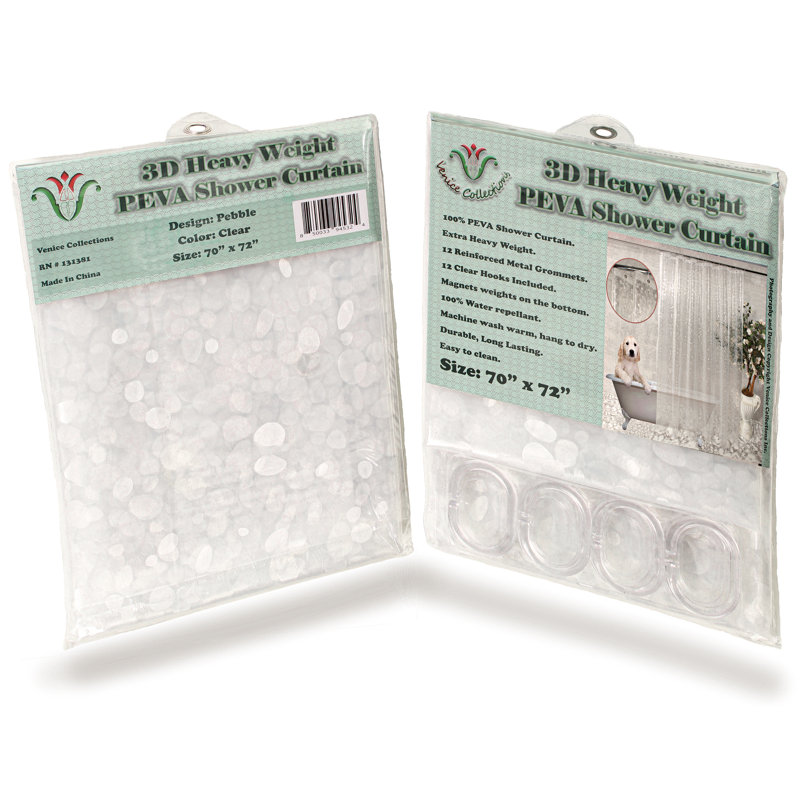 100 % PEVA Pebble with Hooks Included